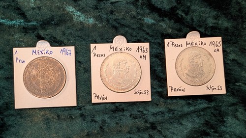 Peso mexico - 3x, (silber)