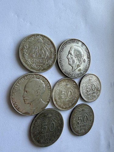 Silbermünzen lot mexiko - silbermünzen, 6x