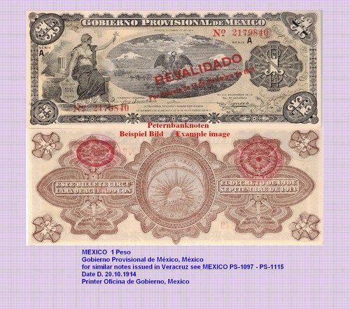 Mexiko mexico peso 1914 - mexico,