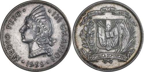 Dominican republic 2 peso - republic:, 1/2