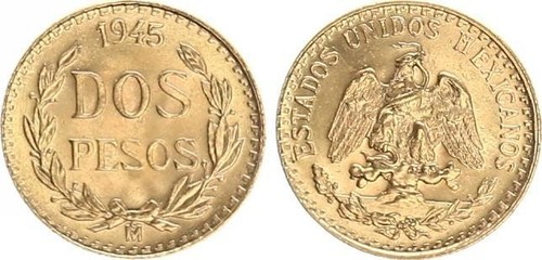 Mexico pesos 1945 - 1945, gold